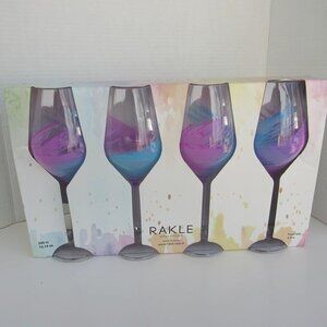 RAKLE REFINED GLASSWARE GOBLET WINE GLASSES Made In Turkey Ocean Waves